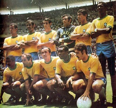 Pele and Brazil teammates