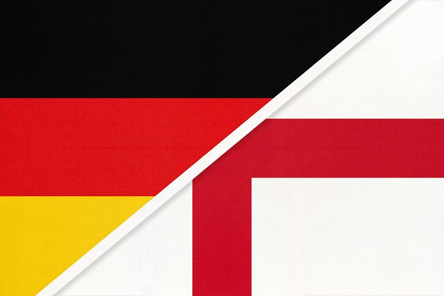 Flags of Germany and England
