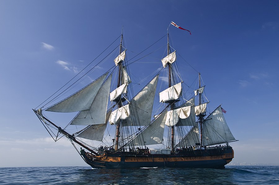 Tall Ship on Calm Sea
