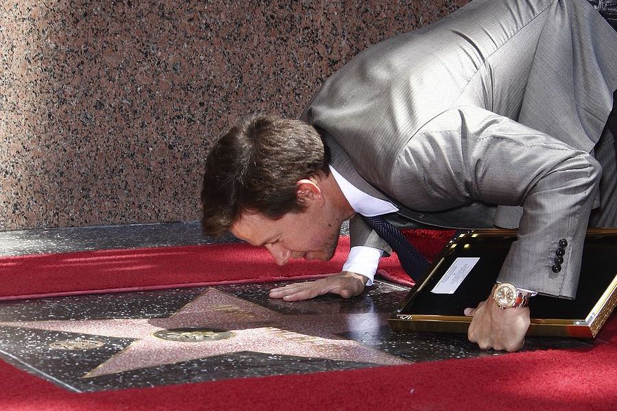 Mark Wahlberg inspects Hollywood star
