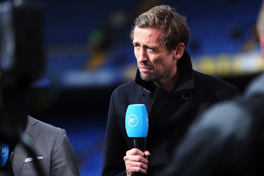 Peter Crouch with microphone
